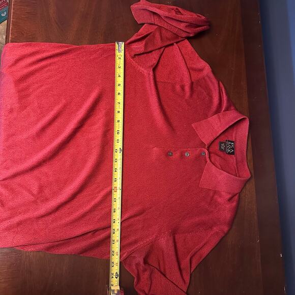 Mens Jos A Bank Signature Collection Rust Sienna Silk Collared Sweater XL - Picture 6 of 9